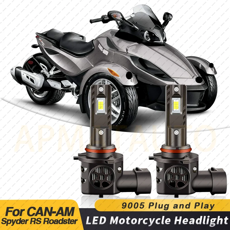 50W 9005/HB3 Bright White LED Motorcycle Bulb A6 Headlight No Error Low beam For CAN-AM Spyder RS Roadster Year 2011 Motorcycle
