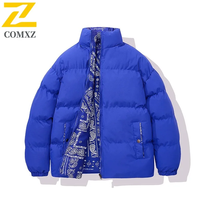 COMXZ 2025 Men Reversible Camo Jacket Winter American style Fleece Lined Thickened Tactics Waterproof and Windproof Outdoor Coat