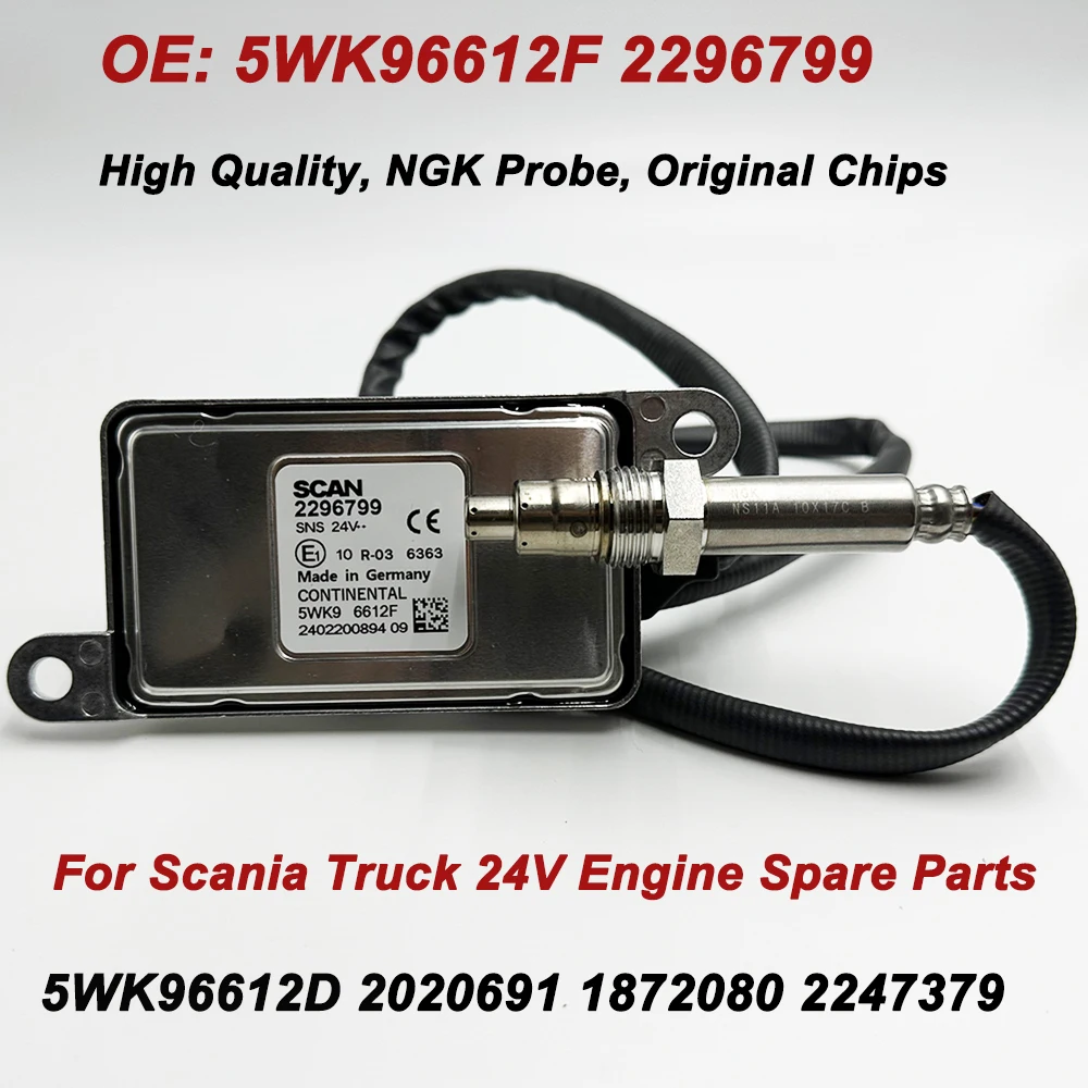 High Quality Chips for NGK Probe 2296799 5WK96612F 5WK96612D Oxygen Sensor NOX Sensor For Scania Truck 2020691 1872080 2247379