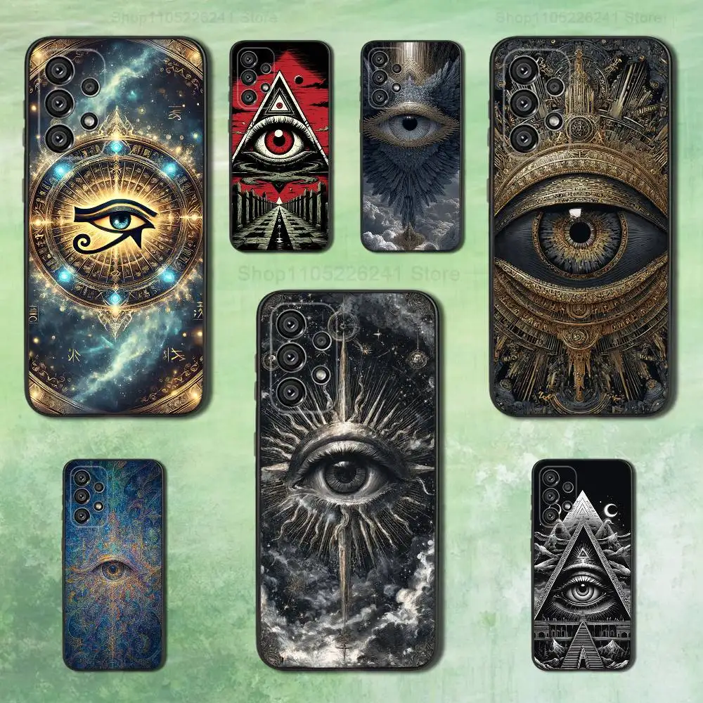 

Occult Illuminati Eye Phone For Samsung Galaxy A53,31,52,72,41,22,73,32,71,Note,J7,8,9,5G Soft Black Silicone Case