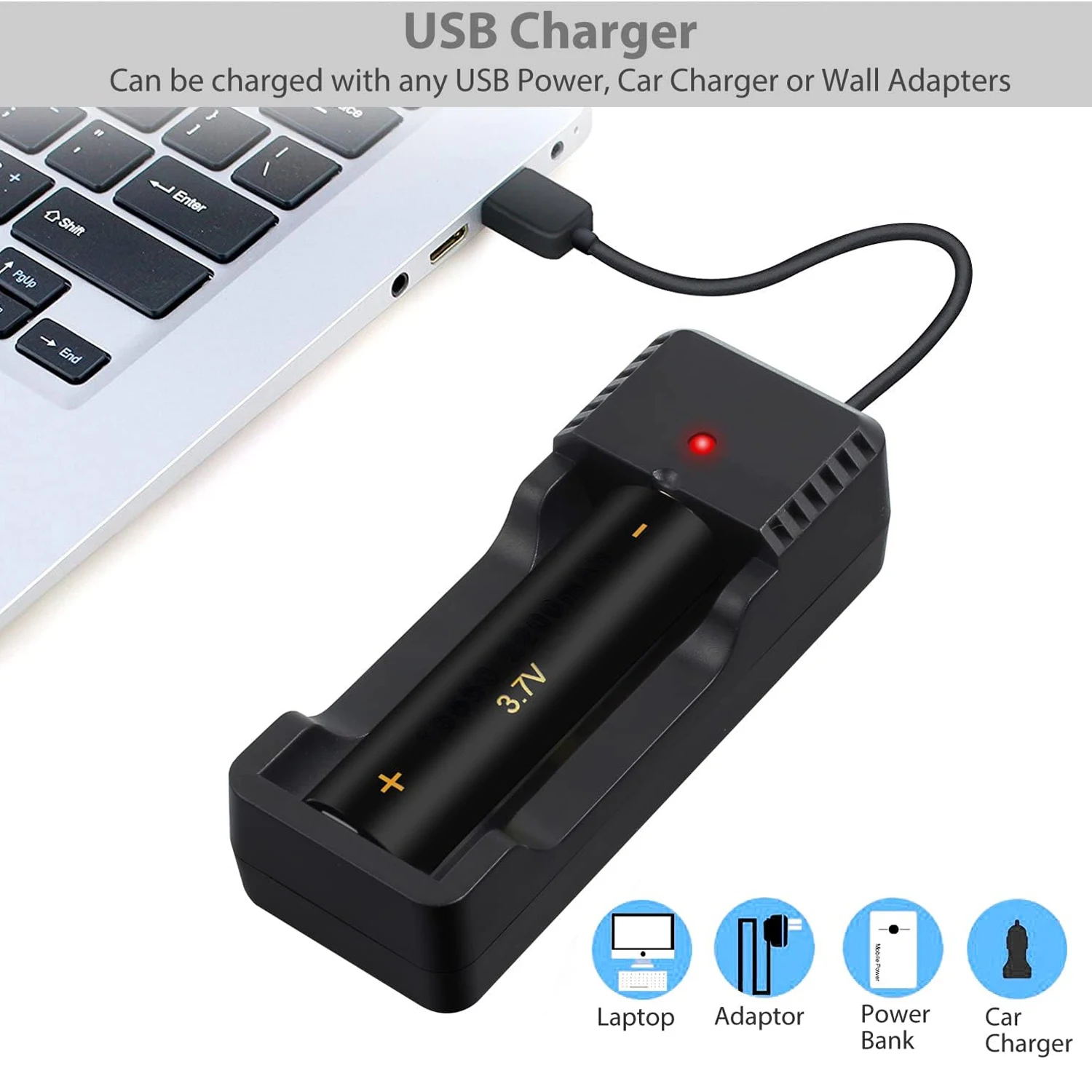 T6 LED Zoomable 18650 Flashlight USB Rechargeable Clip Torch Light Lamp Rainproof Adjustable 7 Modes with Original Camping Box