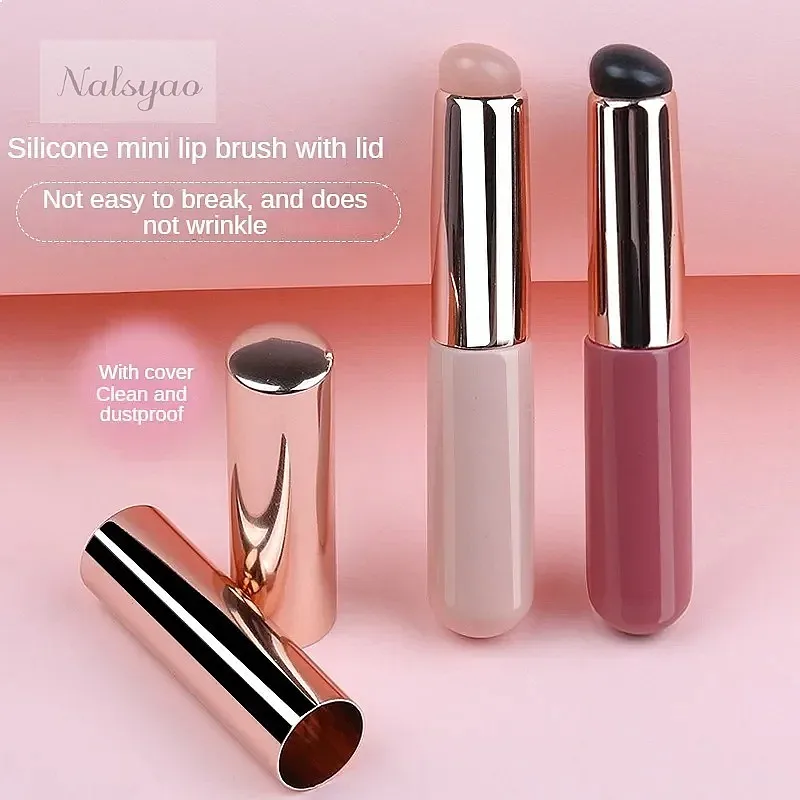 CNKESS Silicone Lip Brush Angled Concealer Makeup Brush Portable Round Head Soft Fingertip Lipstick