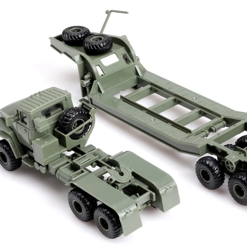 Tracteur semi-remorque, véhicule militaire, jouets, bloc d'assemblage de voiture, Kit de modèle, cadeau, bricolage, scène de Collections de l'armée