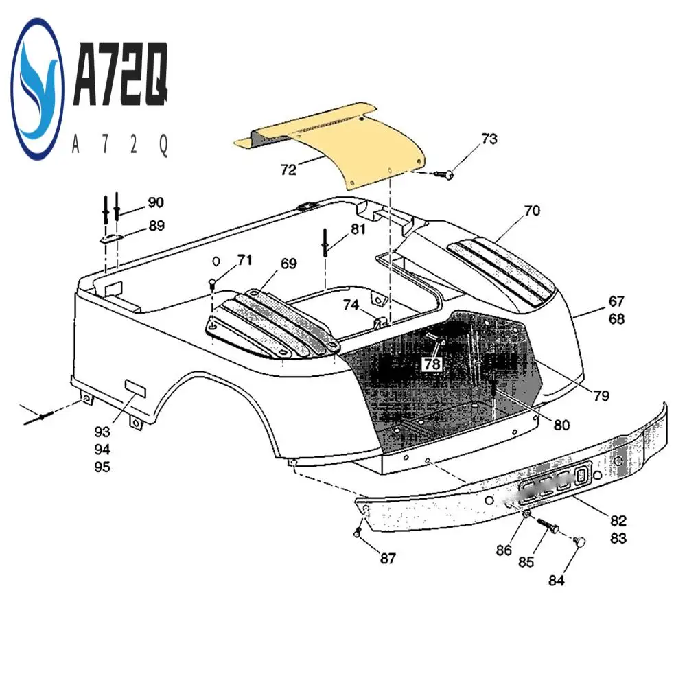 

A72Q-For Access Panel Motor Engine Cover EZGO Medalist TXT Golf Cart 1994+, 71320-G01