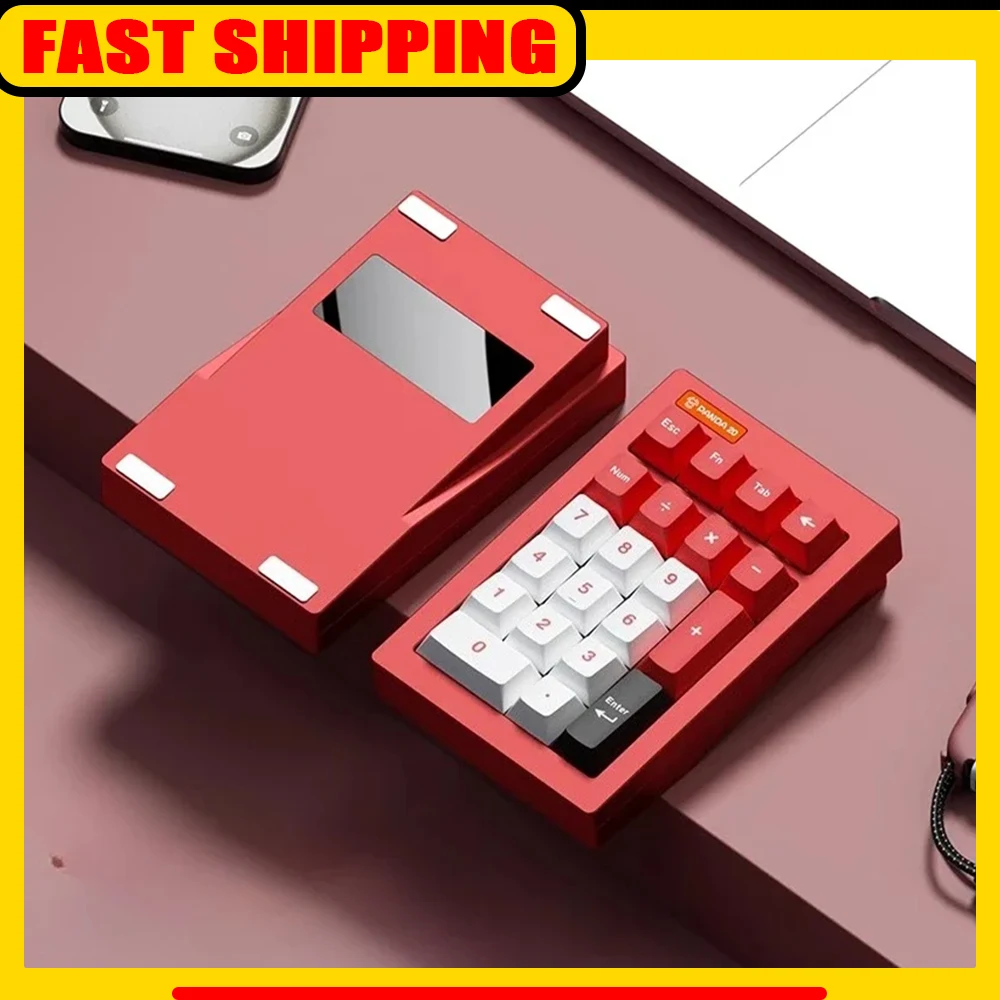 

PANDA20 V2 Комплект цифровой клавиатуры Беспроводная 3-режимная прокладка с возможностью горячей замены RGB Пользовательская алюминиевая офисная игровая механическая клавиатура с ЧПУ VIA Подарок