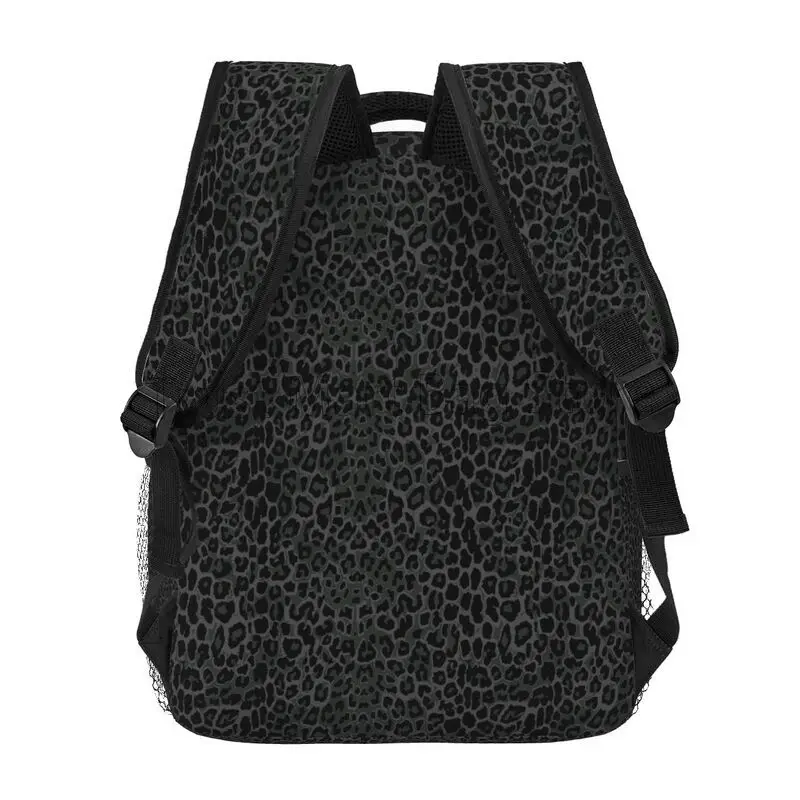 블랙 레오파드 프린트 여행 배낭 학교 가방 경량 학생 Bookbag 여행 하이킹 캠핑을위한 남여 노트북 데이 팟