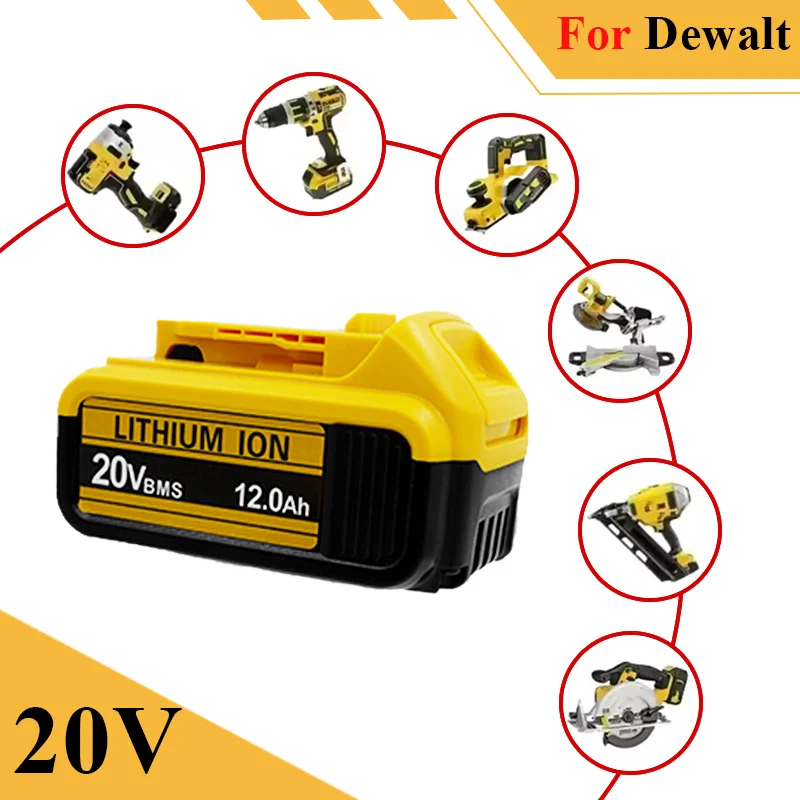 Bateria de 2 pacotes de 8,0Ah para DeWalt 20V MAX com carregador, compatível com série DCB200, para todas as ferramentas XR de 20V/18V