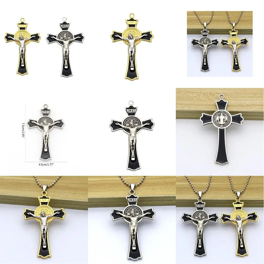 Vintage Holy Jesus for Cross Pendant for Creative Alloy Charm DIY Crafts Decor S