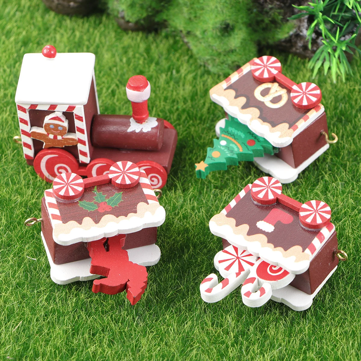 

Christmas Wooden Train Desktop Decoration Delicate Festive Xmas Elements Ornament Decoration Gift