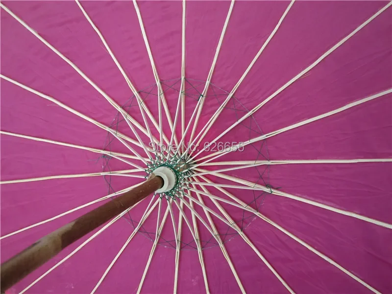 Chinesischer Farbiger Stoff-Regenschirm Weiß-Rosa Sonnenschirme Traditioneller Chinesischer Tanz-Farbschirm Japanische Seiden-Requisiten – Detail 34