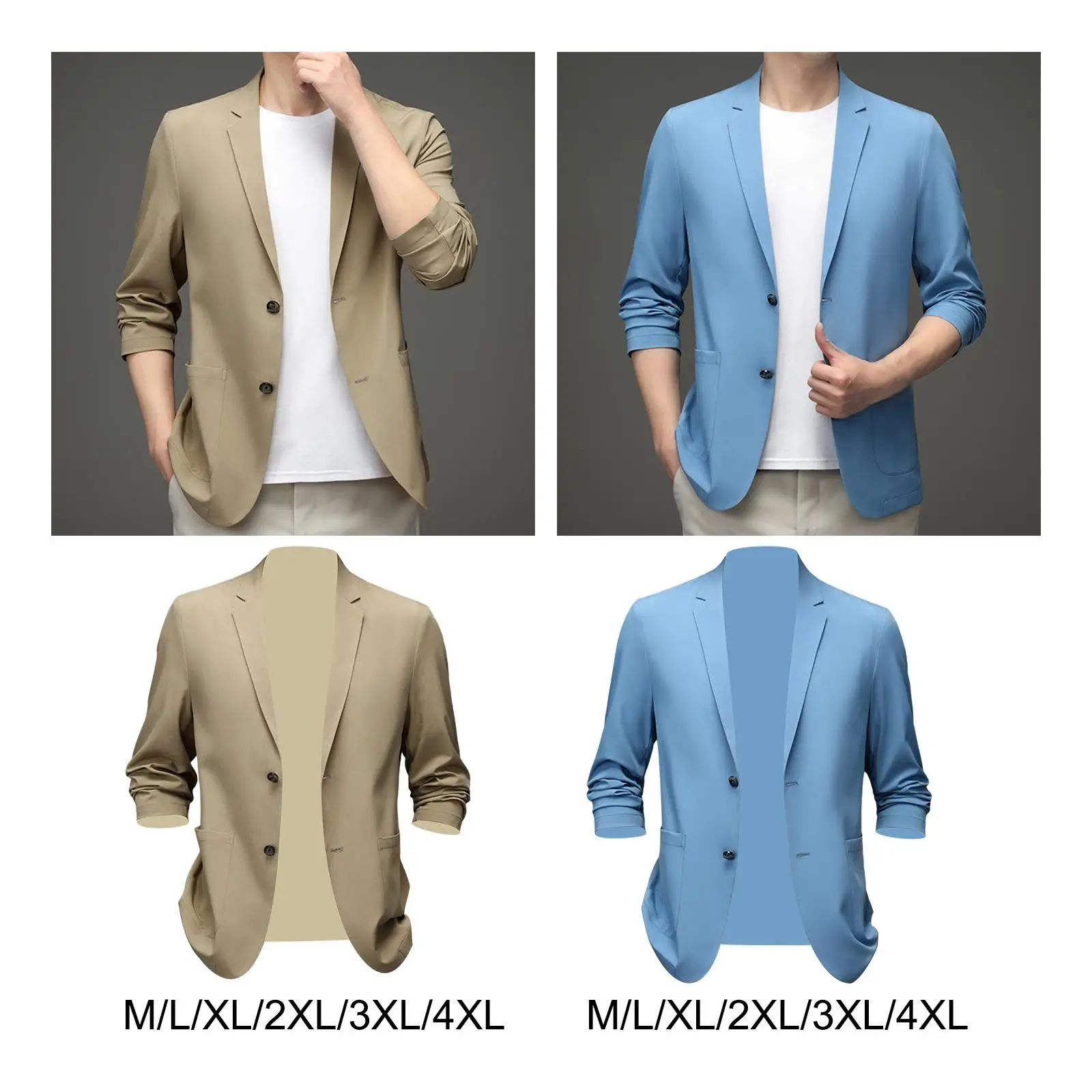 Suit Jacket Men Three Quarter Sleeve Casual Fashion Breathable Mens Suit Coats