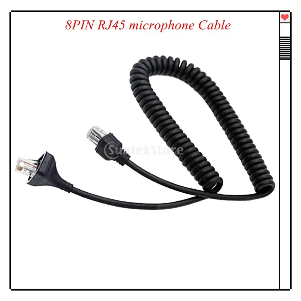 RJ45/8-wtyk pinowy wymienny kabel mikrofonowy przedłużający zwinięty przewód do KMC-30 Kenwood mikrofon mobilny TM-261A