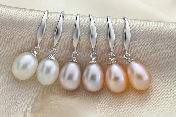 

1 pair Real Freshwater Gray Pearl Earrings For Women,Gorgeous 925 Silver Black Natural Pearl Earring Girl Birthday Gift