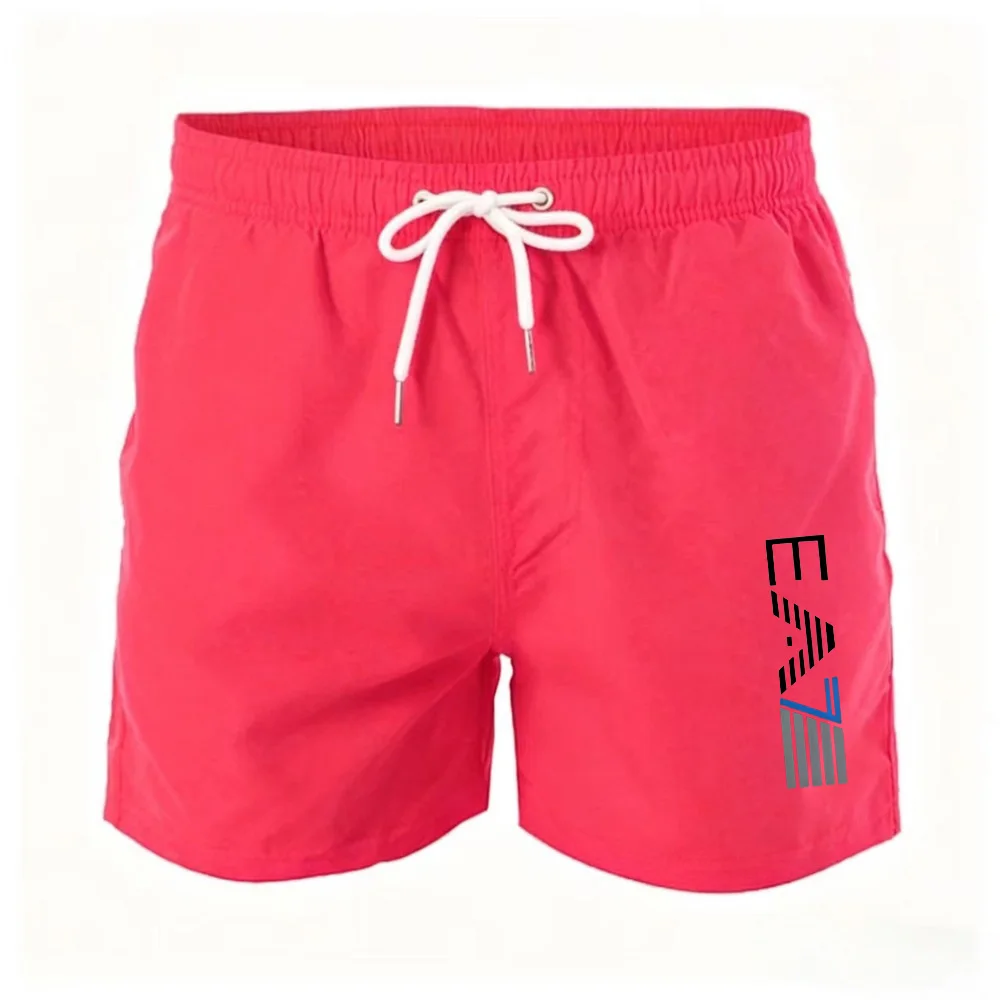 Men's swim shorts with drawstring and mesh lining, elastic waist, united, breathable, soft, casual, everyday streetwear