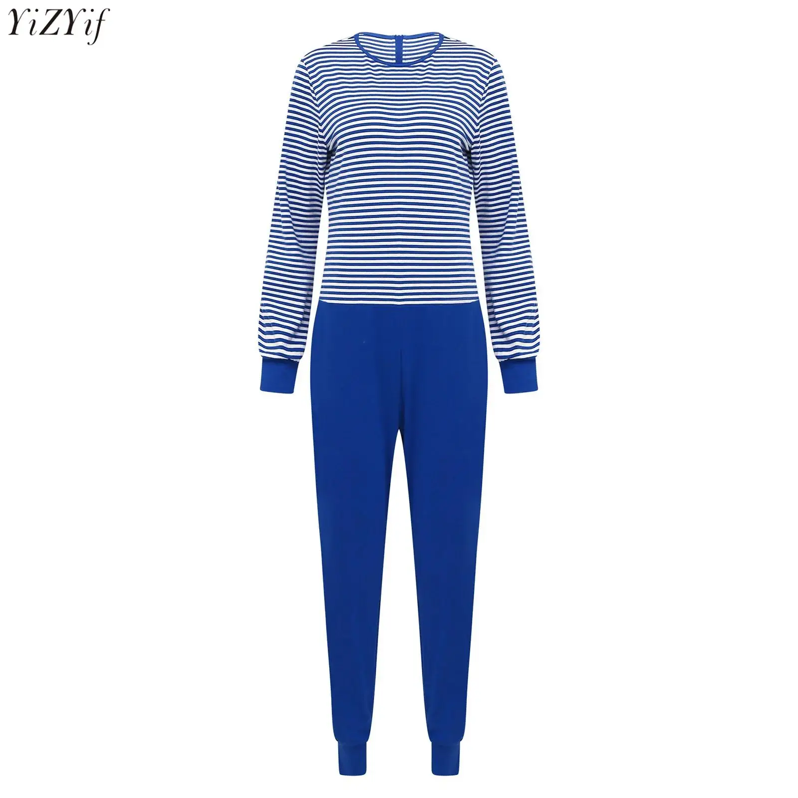 Adult Seniors Women Dignity Bodysuit Striped Print One Piece Overalls Easy Dressing Cotton Romper Special Needs Adaptive Clothes