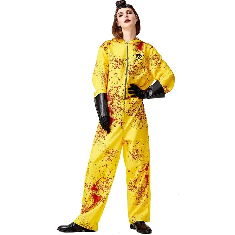 Adult Virologist Infected Zombie Costume Cosplay Scary Halloween Costumes