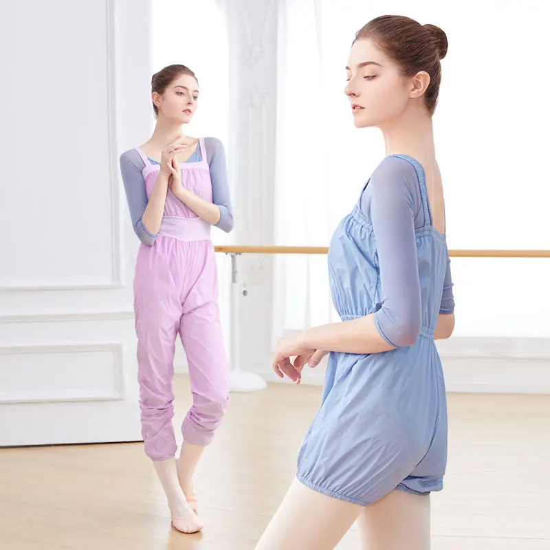 Ballet Pants Fitness Yoga Pants Dance Warm-up Overalls Woman Camisole Jumpsuit Loose Pants Short Dance Pants Sports Wear