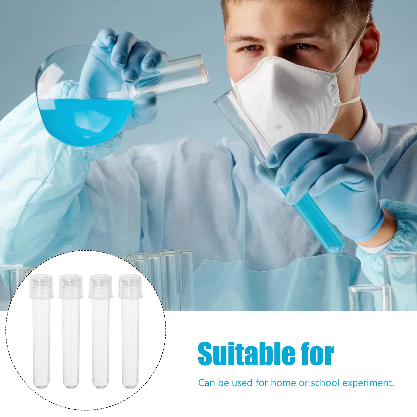 

24Pcs Sample Testing Tubes with Cap Transparent Durable Cell Tubes for Laboratory Liquid Sampling Storage Small Tube