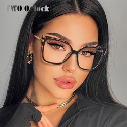 TWOOclock Oversize Eyeglass Frame for Women 2022 Anti Blue Glasses without Graduation Optical Myopia Vintage TR90 Square Eyewear