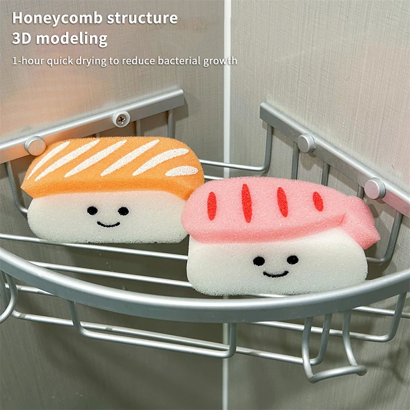 

New Wash Blistering Kids Sushi Shape Bath Sponge Ball Household Body Exfoliate Shower Puff Bubble Sponges Bathroom Accessories