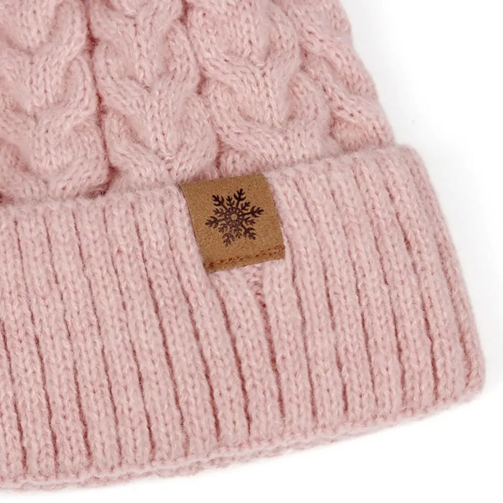 

Thickened Women Hat Scarf Gloves Set Beanie Hat Solid Color Pompom Beanies Hat Warm Cold-Proof Women's Winter Accessories Set