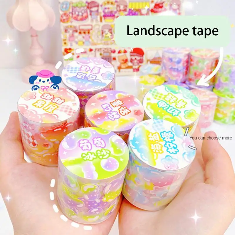 Laser Flash Cartoon Bubble Tape Creative decorative Masking tape 1 roll for Planner Scrapbooking material Adhesive Diy PET Tape