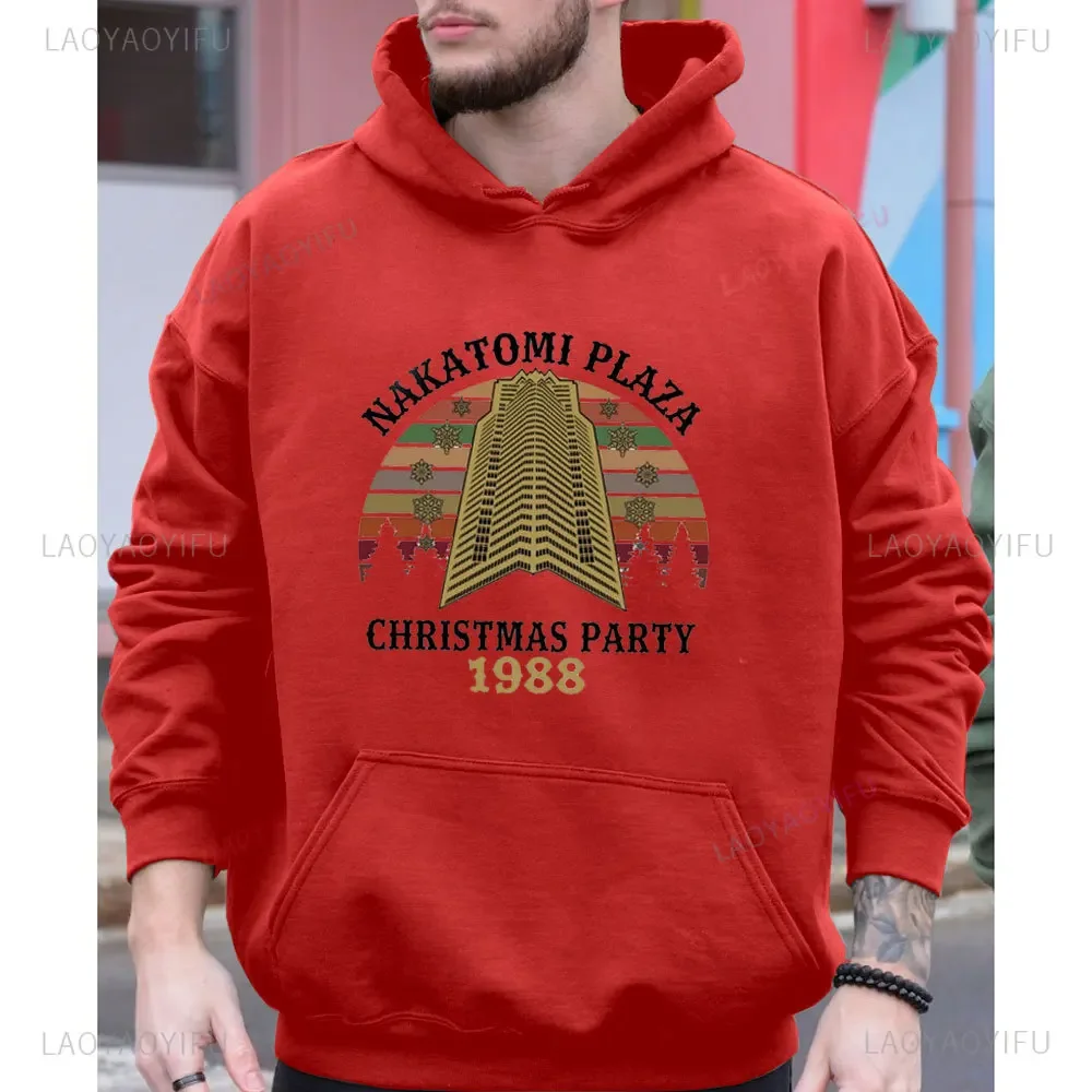 Nakatomi Plaza Weihnachtsfeier 1988, Weihnachtsfeier, Retro-Vintage-Herren-Kapuzenpullover, neues warmes Weihnachts-Sweatshirt für Herren und Damen im Herbst