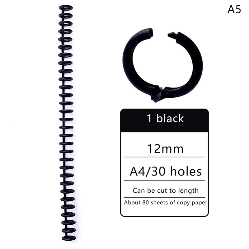 30 Holes Loose-leaf Plastic Binding Ring Spring Spiral Rings