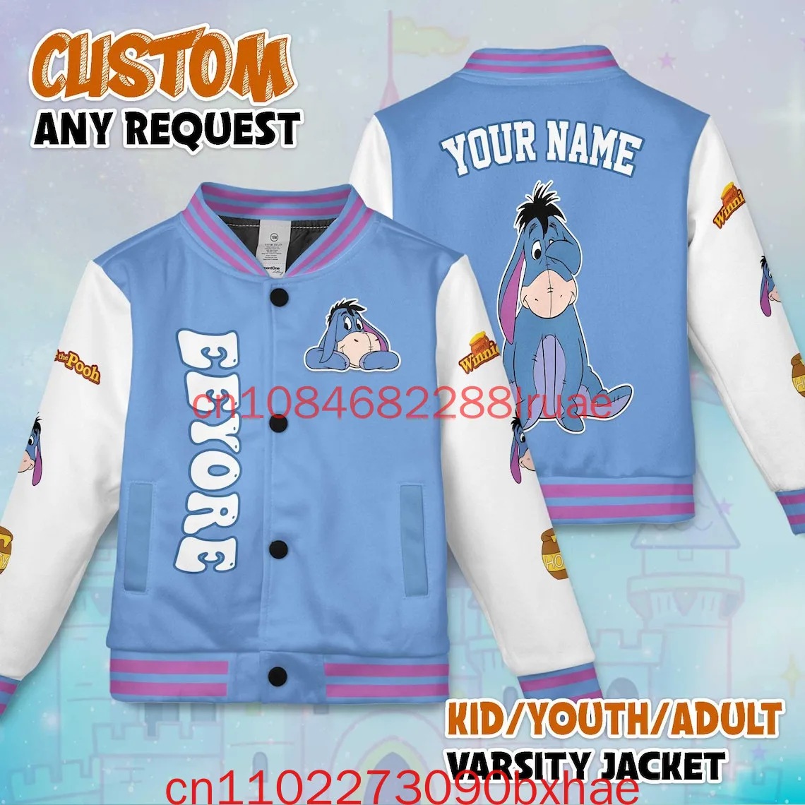 

Custom Donald Duck Varsity Jacket Personalized Disney Donald Duck Baseball Jacket Donald Duck Kids Youth Adult Varsity Jacket