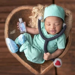 Newborn Photography Clothing Infant Photoshoot Costume Doctor Cosplay Set Studio Children Photography Outfit