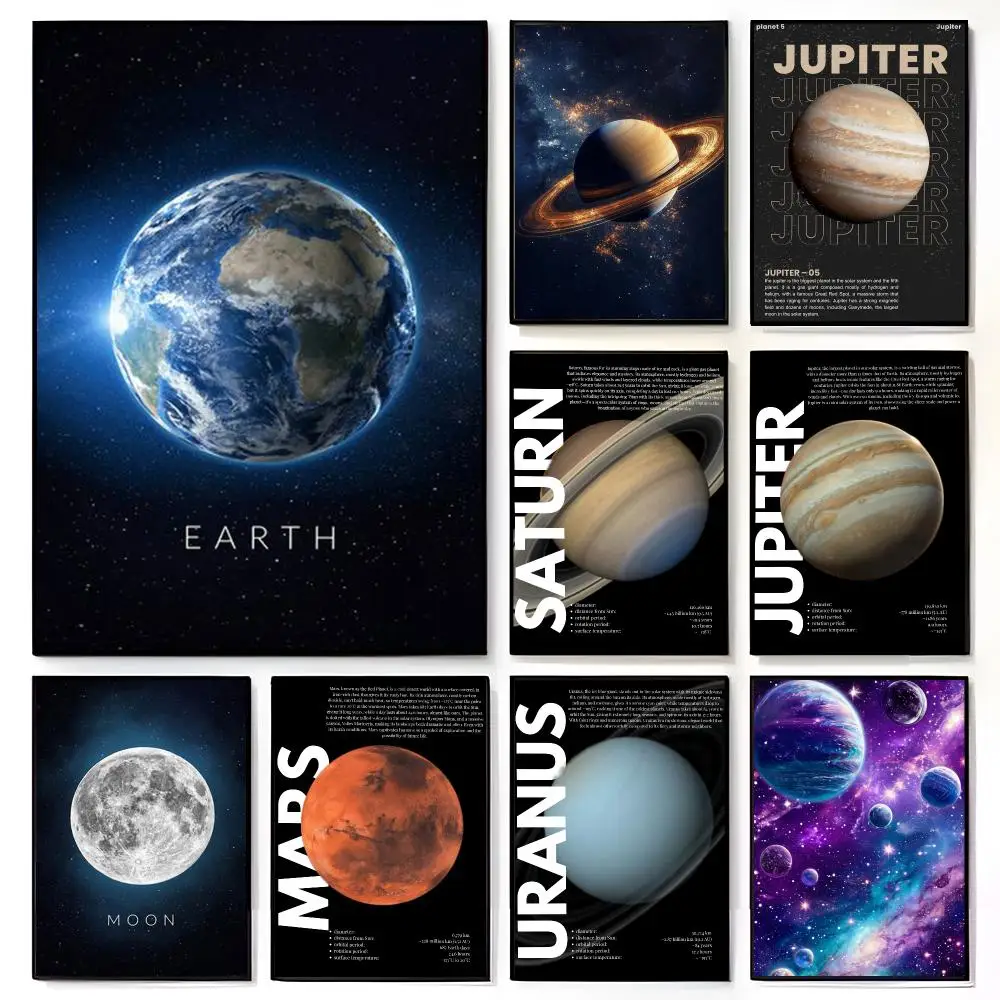 Astronomical Theme Planets Poster American Film Mural Home Childrens Room Wall Decor Print