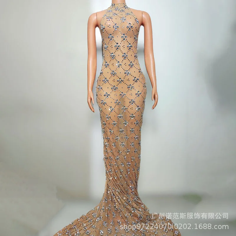 Autumn On The New Diamond Bright Sexy Perspective Elastic Evening Model Catwalk Company Annual Meeting Host Evening Partykleider