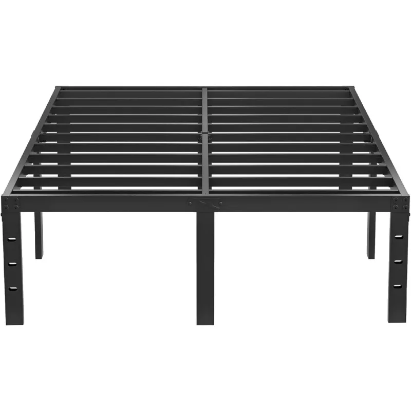 

Queen Size Metal Bed Frame 16 Inch Heavy Duty Bedframe Black Basic Steel Slats Platform No Box Spring Needed