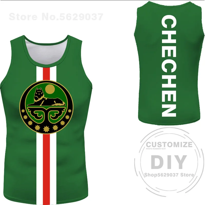 Chechnya Vest Free Custom Name Number Chechen Sleeveless T-shirt Print Flag Word Russian Russia Rossiya Argun Gudermes Tank Top