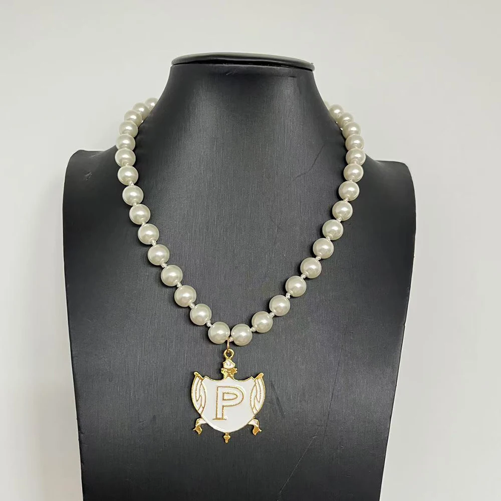 10MM الزجاج عقد من اللؤلؤ تصميم جميل مخصص PHILO اليونانية رسالة درع سحر هدية