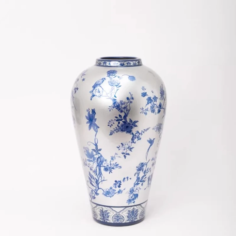 

Town house painted pattern plum vase vase ornament entrance