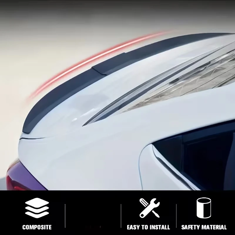Dreiteiliger universeller Heckspoiler ohne Bohren, Kohlefaser-Optik, Kofferraumspoiler, sportliche Modifikation, Upgrade-Zubehör für die Fahrzeugkarosserie – Detail 8