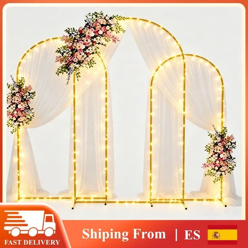 1 support d'arche de mariage doré 6FT/6.6FT/7.2FT pour décoration de fête, anniversaire, baby shower, célébration, remise de diplôme, décoration de toile de fond