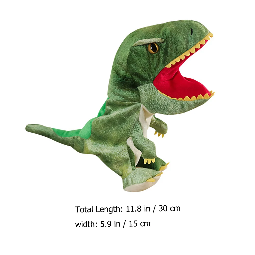 Plush Animal Hand Puppets Dinosaur Toy Tyrannosaurus Kids Role Play Bite Finger Child