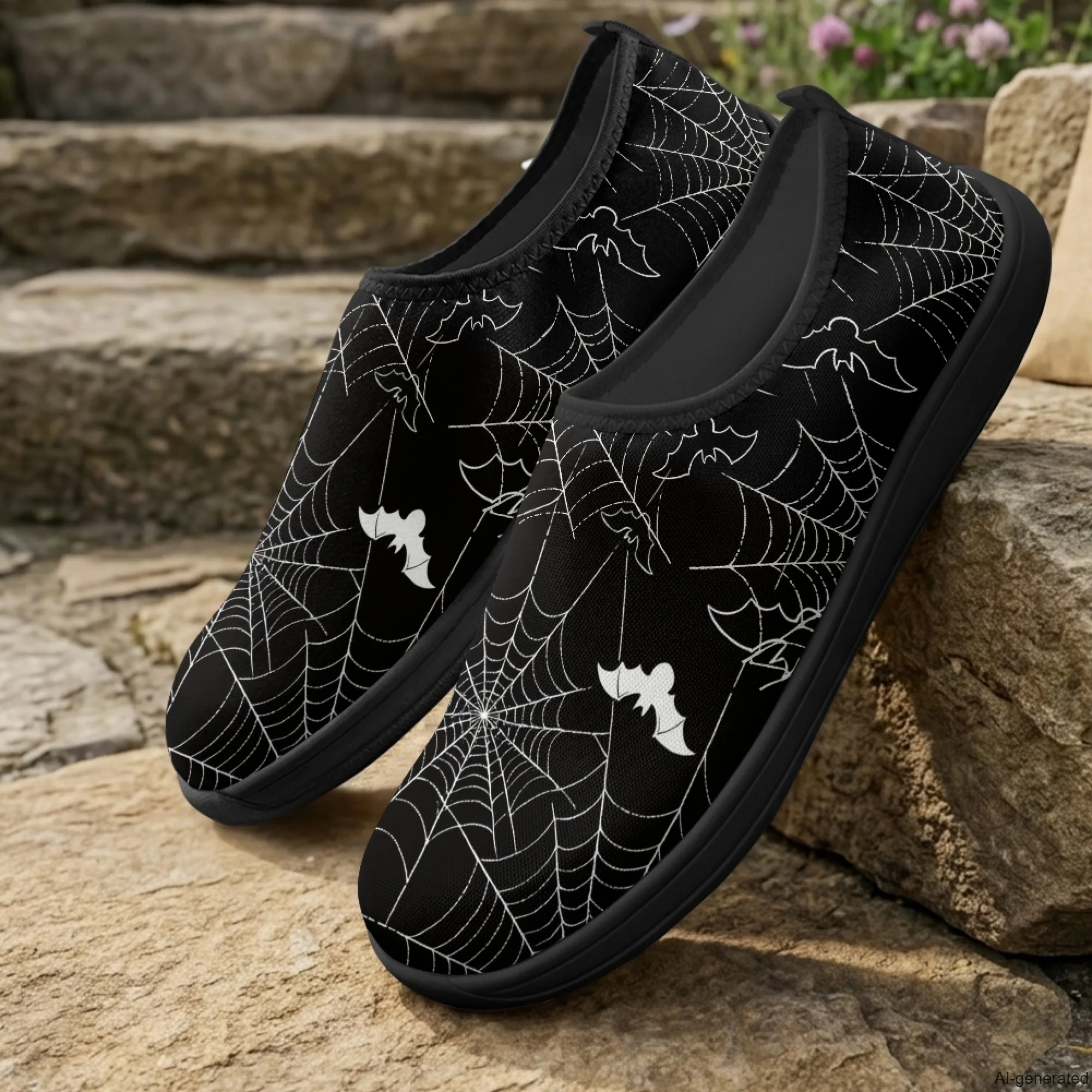 XIXIRIMIDO Slip-on Wide-toed Shoes Men's Breathable Mesh Shoes Spider Web Print Women Sneakers Man Shoes Tenis Feminino 36-46
