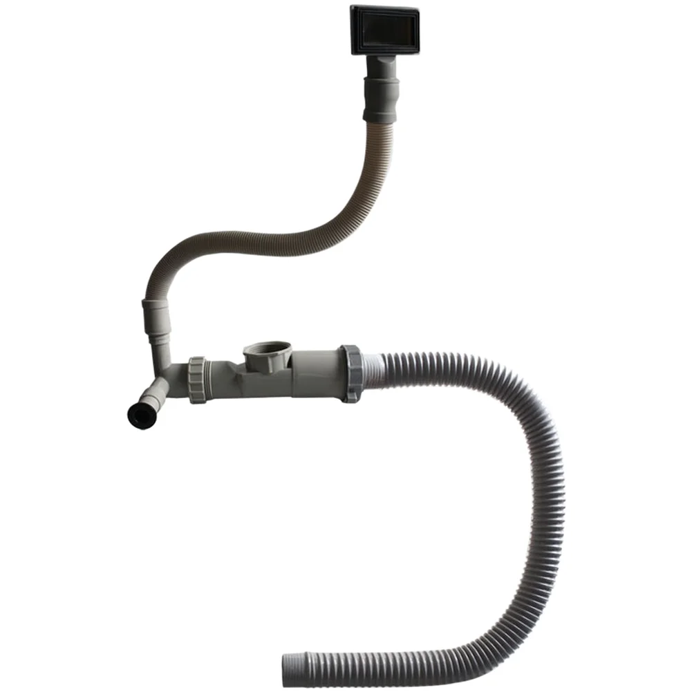Space-Saving 45mm Kitchen Sink Drain Pipe, Anti-Smell, With Steel Reinforcement High-Temperature Resistant Sink Parts
