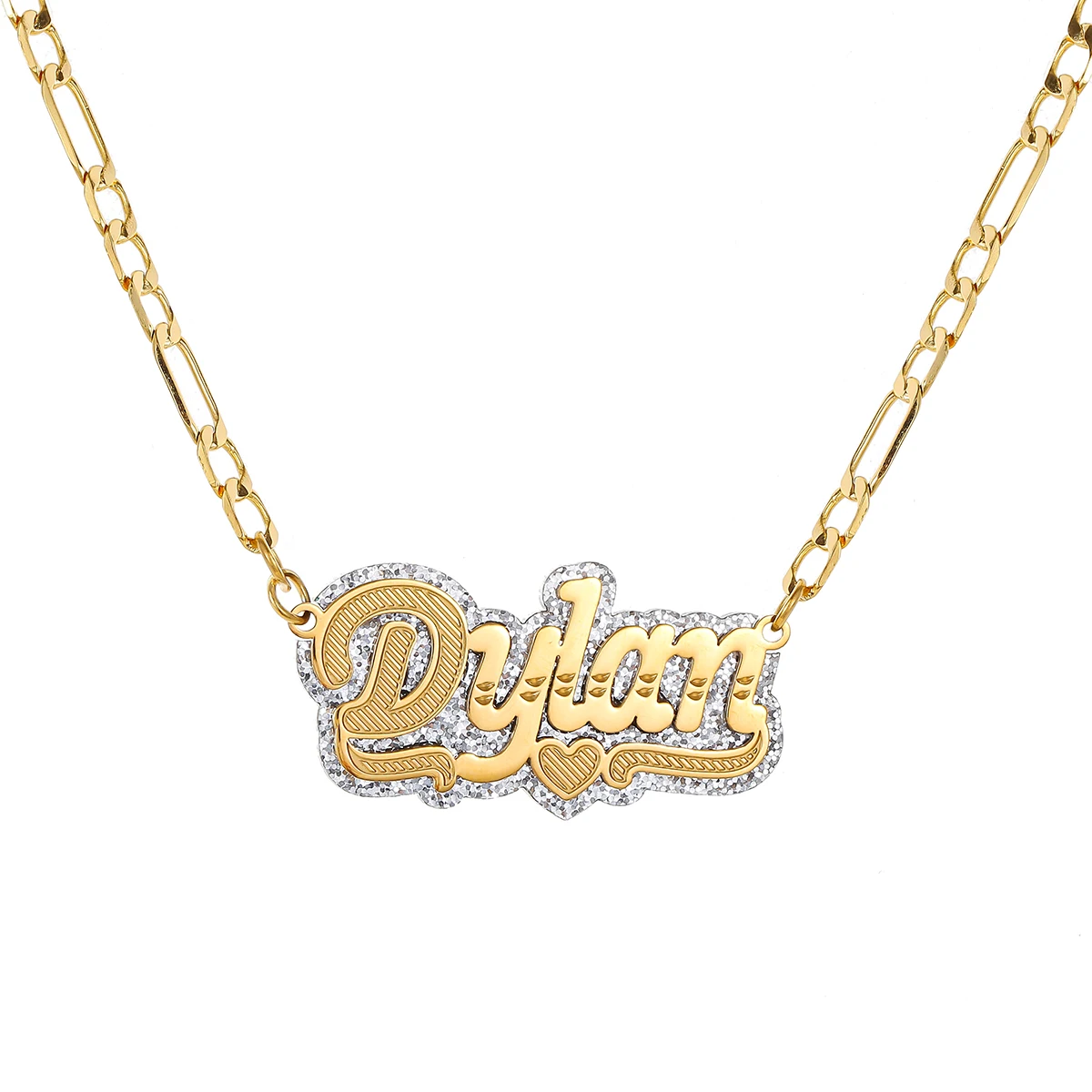 

Custom Acrylic Name Letter Necklace Personalized Stainless Steel Name Pendant Necklaces for Women