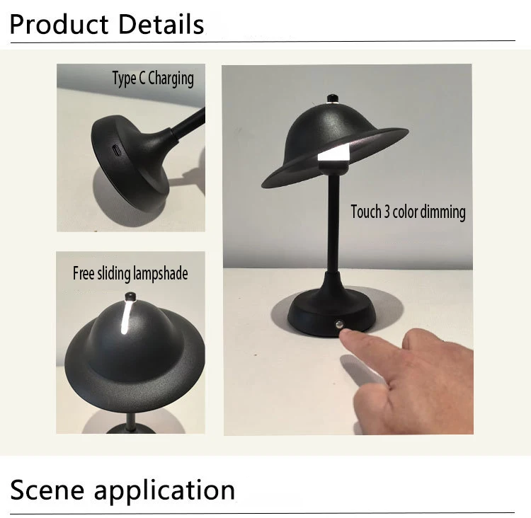 New creative sliding variable shape small lamp Nordic modern bedside bar bedroom USB charging touch wireless charging lamp