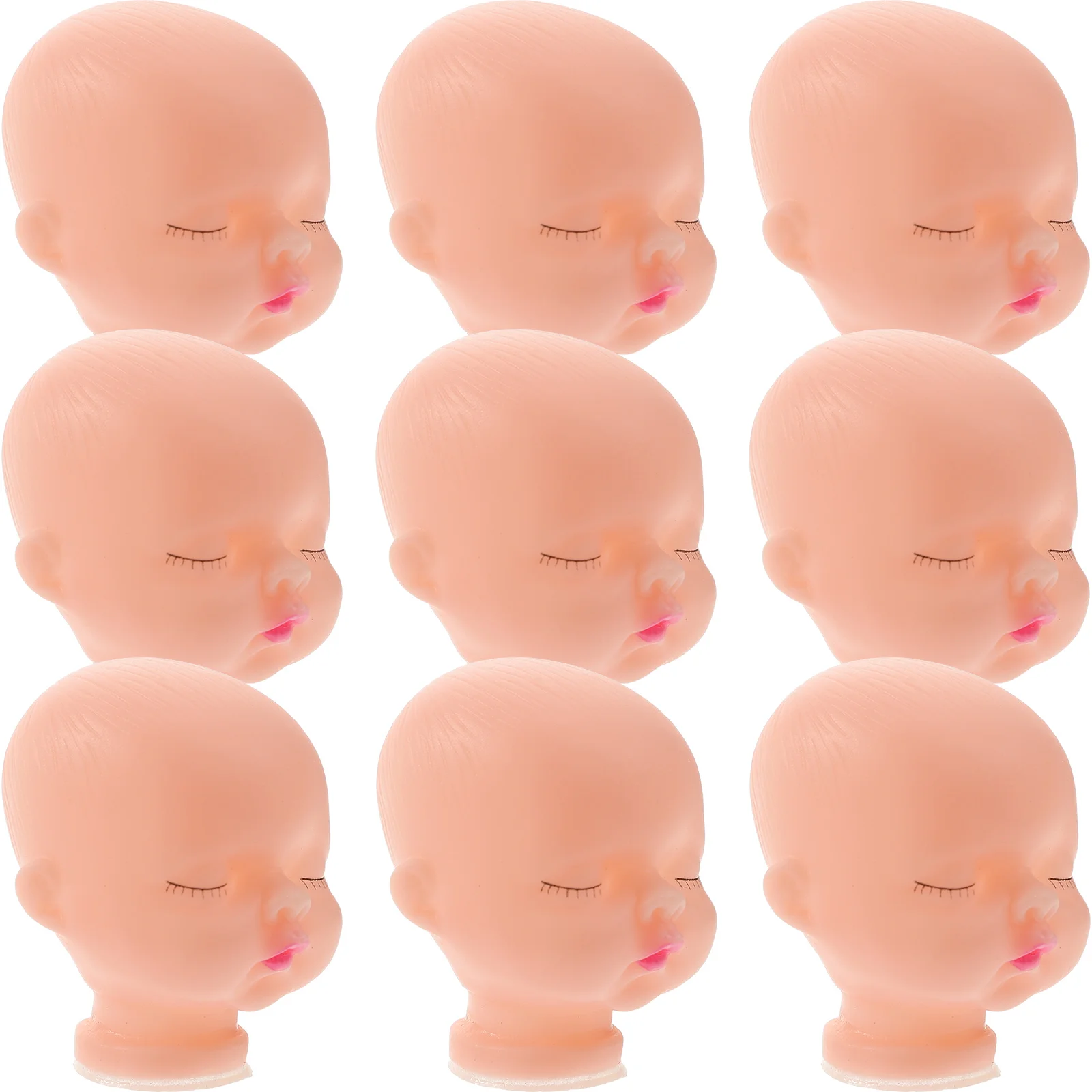 10 Pcs Vinyl Head Plush Keychain Fake Toy DIY Heads for Craft Handmade Supplies Baby Making