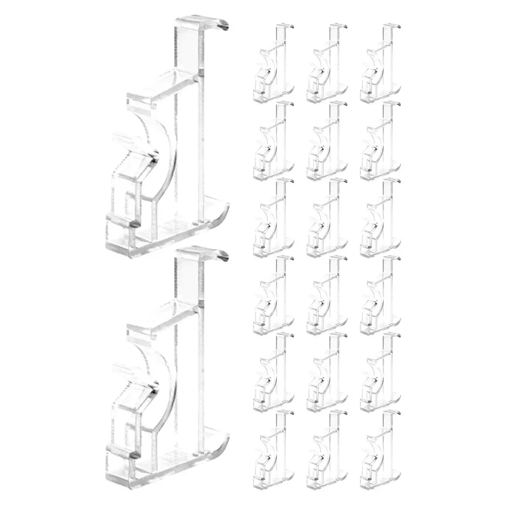 

20Pcs Clear Plastic Valance Clips Invisible Window Blind Clips Replacement for Home Office Shop Plastic Roller Blind Fittings