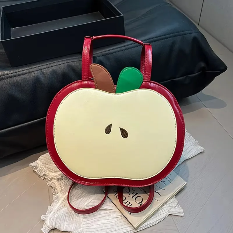 2026 Niche Design Ins Red Apple Crossbody Ita Bag Sweet Style Cute Ulzzang Student Shoulder Bag New Girl Harajuku Backpack Bags