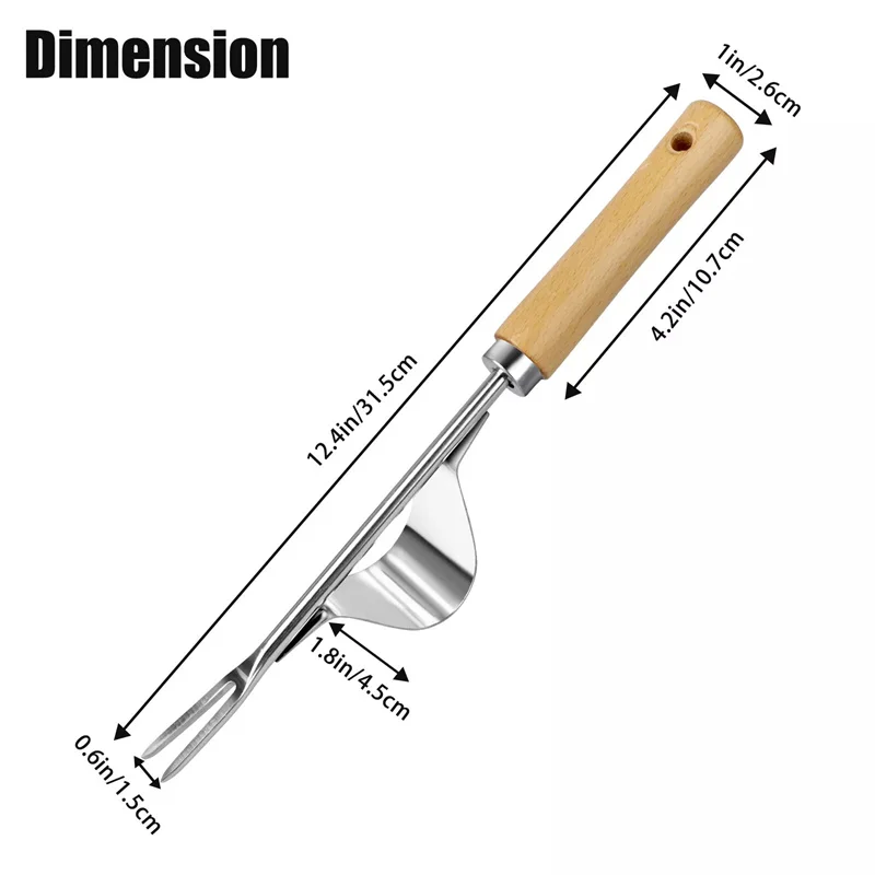 Stainless Steel Manual Weeder Taman Penghapusan Lahan Pertanian Penarik Dandelion Menggali Rumput Weeder Transplantasi Tangan Luar Ruangan Penyiangan Alat
