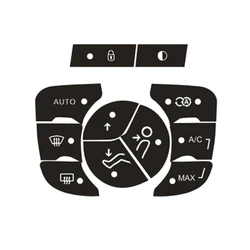 A/C Button Stickers A/C Control Button Repair Car Interior Repair High Grade Vinyl High Quality Material Push Button Type