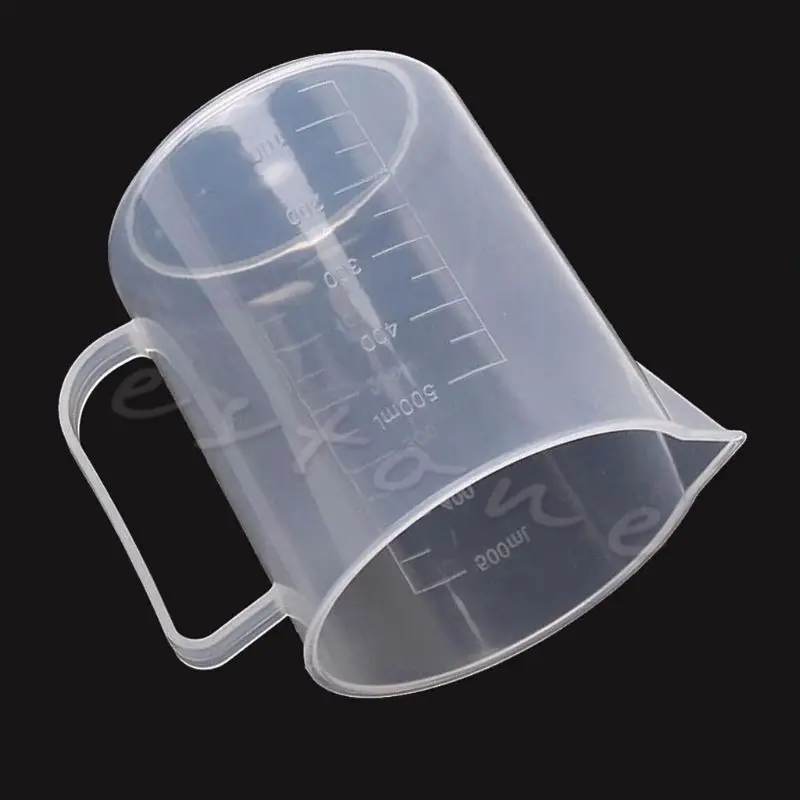 أداة تحليل مخبري للمطبخ بلاستيك تخرج قياس كوب كوب 500 مللي