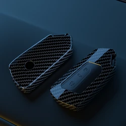 ABS Carbon Fiber Car Key Case Cover Shell For VW Volkswagen Golf 8 7 6 5 4 MK7 Polo Tiguan Skoda Octavia A8 2021 SEAT Leon MK4